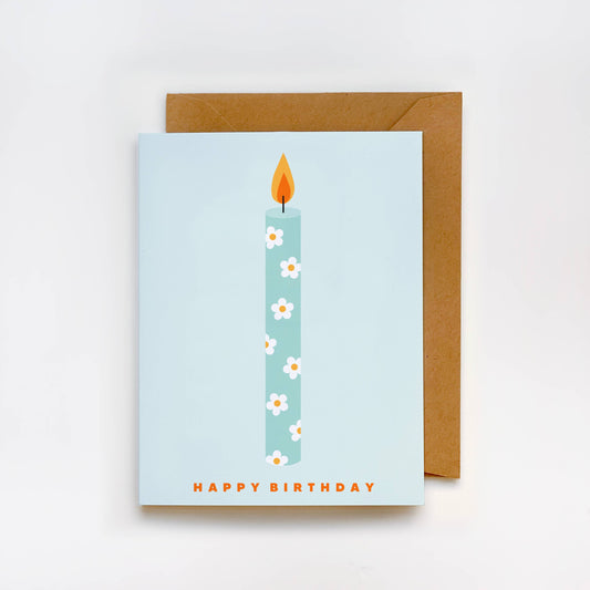 Candle Flowers Greeting Card