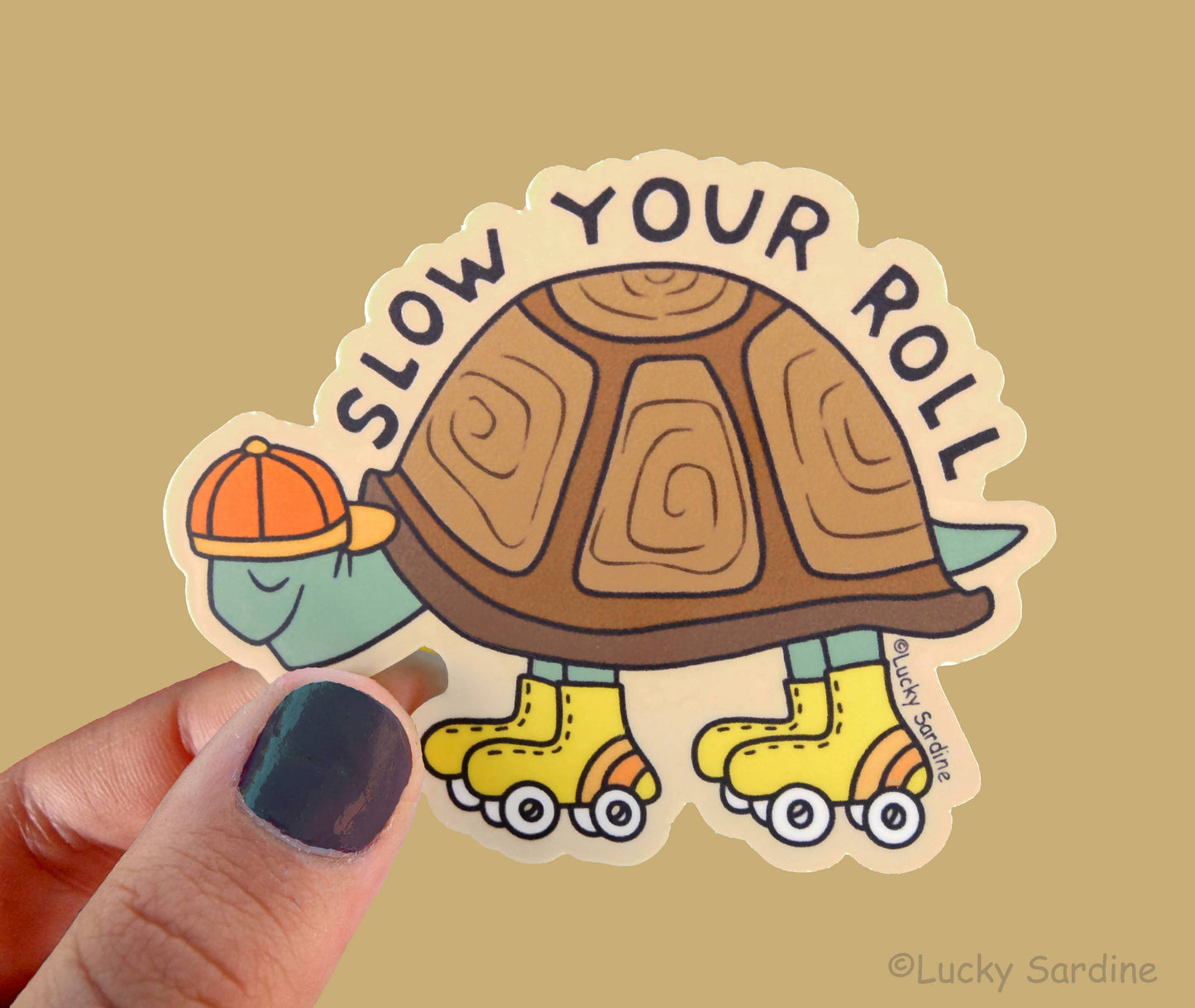 Turtle, Tortoise Slow Your Roll, Skate Vinyl Sticker