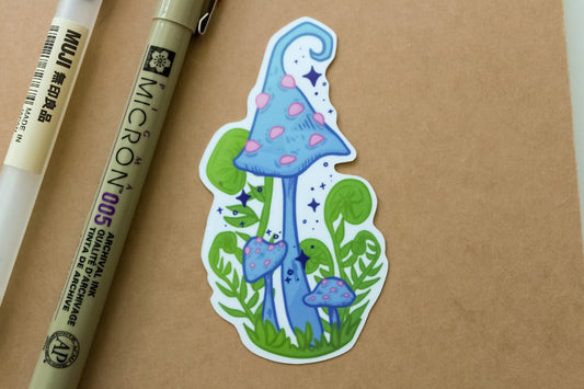 Blue Mushroom sticker